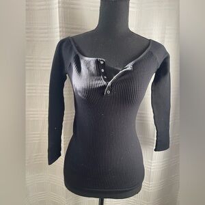 Free People off shoulder Henley top